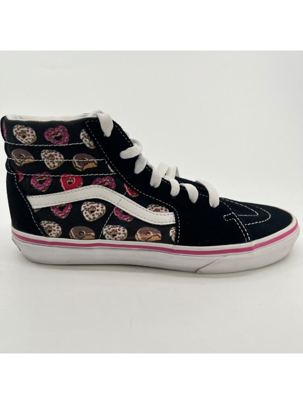 Vans Sk8-Hi Love Donuts Girls Size 5.5Y Black Athletic Skateboard Shoes Sneakers